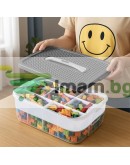 Пластмасова кутия за играчки блокчета конструктор на 2 Нива